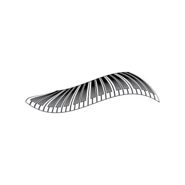 piyano logosu ve sembol vektörü 