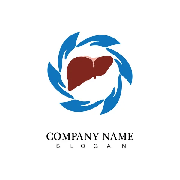 Icono Del Hígado Logo Plano — Vector de stock