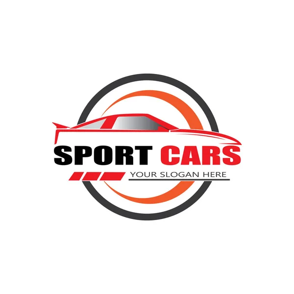 Spor Araba Logo Şablonu Tasarım Vektörü — Stok Vektör