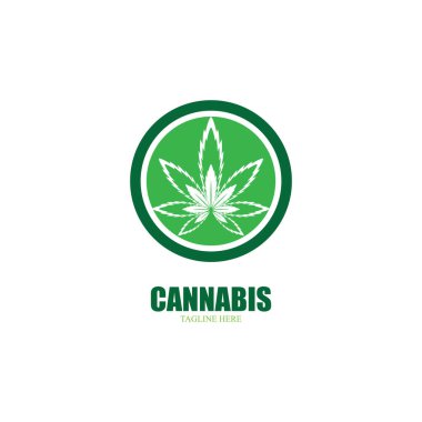 Esrar marihuana yaprağı ikon vektör illüstrasyonu