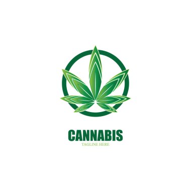 Esrar marihuana yaprağı ikon vektör illüstrasyonu