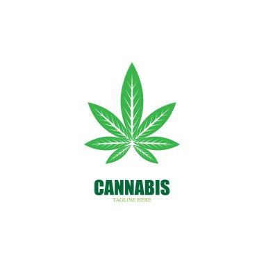 Esrar marihuana yaprağı ikon vektör illüstrasyonu