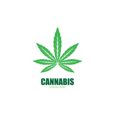 Esrar marihuana yaprağı ikon vektör illüstrasyonu