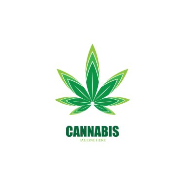 Esrar marihuana yaprağı ikon vektör illüstrasyonu