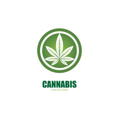 Esrar marihuana yaprağı ikon vektör illüstrasyonu