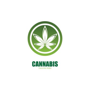 Esrar marihuana yaprağı ikon vektör illüstrasyonu