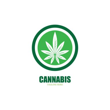 Esrar marihuana yaprağı ikon vektör illüstrasyonu