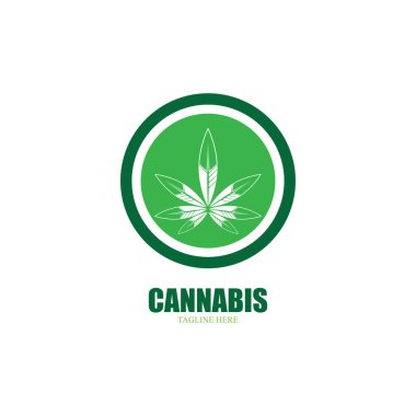 Esrar marihuana yaprağı ikon vektör illüstrasyonu