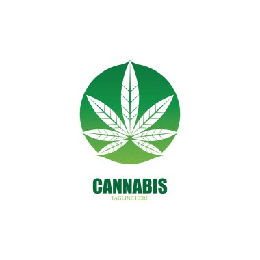 Esrar marihuana yaprağı ikon vektör illüstrasyonu