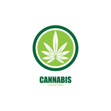 Esrar marihuana yaprağı ikon vektör illüstrasyonu