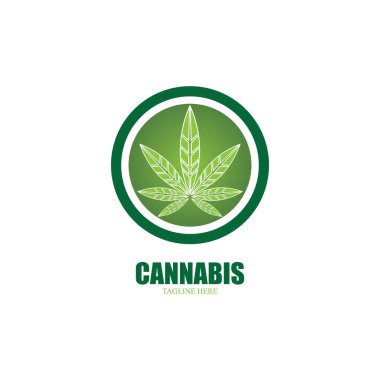 Esrar marihuana yaprağı ikon vektör illüstrasyonu