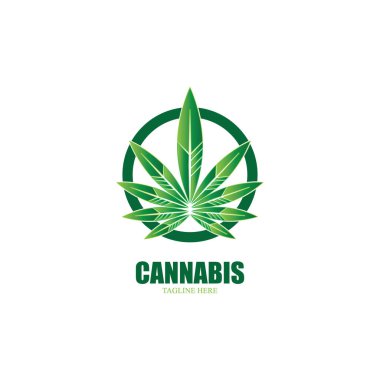 Esrar marihuana yaprağı ikon vektör illüstrasyonu