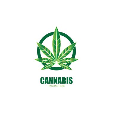 Esrar marihuana yaprağı ikon vektör illüstrasyonu