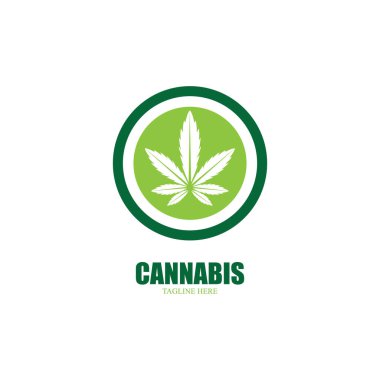 Esrar marihuana yaprağı ikon vektör illüstrasyonu