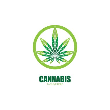 Esrar marihuana yaprağı ikon vektör illüstrasyonu