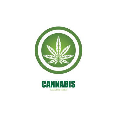 Esrar marihuana yaprağı ikon vektör illüstrasyonu