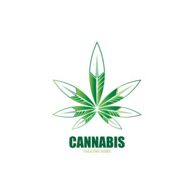 Esrar marihuana yaprağı ikon vektör illüstrasyonu