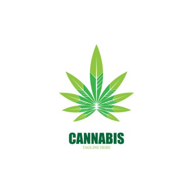 Esrar marihuana yaprağı ikon vektör illüstrasyonu