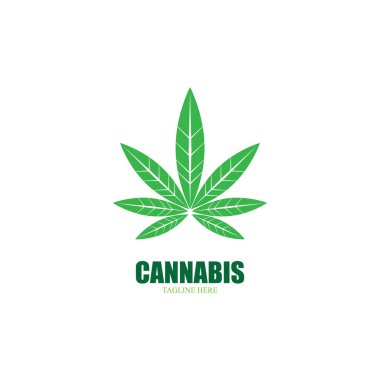 Esrar marihuana yaprağı ikon vektör illüstrasyonu