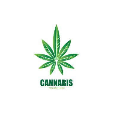 Esrar marihuana yaprağı ikon vektör illüstrasyonu