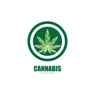 Esrar marihuana yaprağı ikon vektör illüstrasyonu