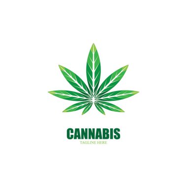 Esrar marihuana yaprağı ikon vektör illüstrasyonu