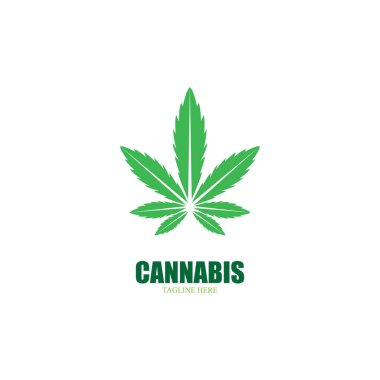 Esrar marihuana yaprağı ikon vektör illüstrasyonu