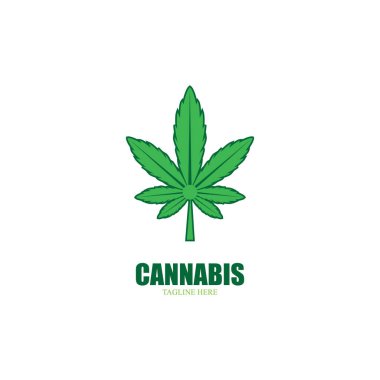 Esrar marihuana yaprağı ikon vektör illüstrasyonu