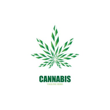 Esrar marihuana yaprağı ikon vektör illüstrasyonu