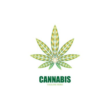 Esrar marihuana yaprağı ikon vektör illüstrasyonu