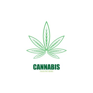 Esrar marihuana yaprağı ikon vektör illüstrasyonu