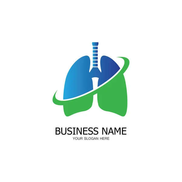 Modelo Design Ícone Logotipo Cuidados Saúde Pulmonar — Vetor de Stock