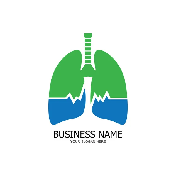 Modello Design Icona Logo Sanitario Polmonare — Vettoriale Stock
