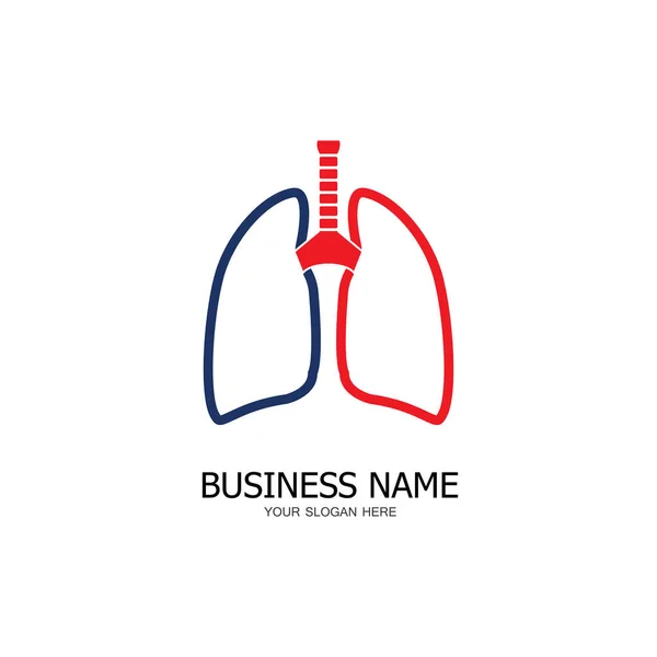 Modelo Design Ícone Logotipo Cuidados Saúde Pulmonar — Vetor de Stock