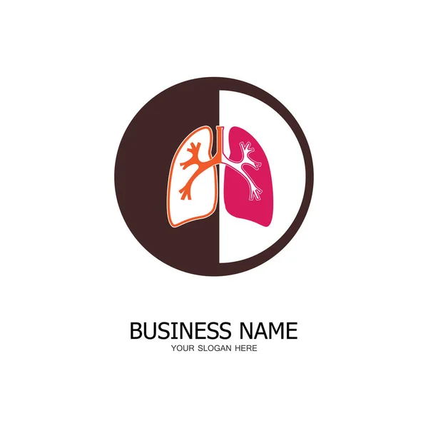 Modello Design Icona Logo Sanitario Polmonare — Vettoriale Stock
