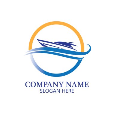 bot logo şablonu, gemi simgesi tasarımı, illüstrasyon element vektörü