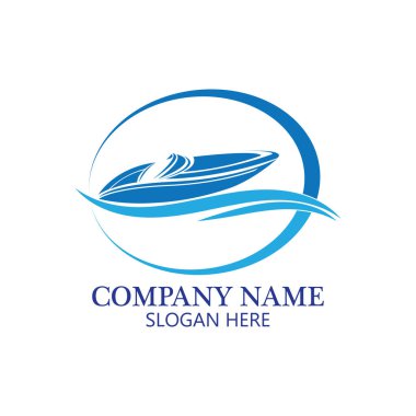 bot logo şablonu, gemi simgesi tasarımı, illüstrasyon element vektörü