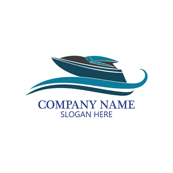 Modelo Logotipo Barco Projeto Ícone Navio Vetor Elemento Ilustração — Vetor de Stock