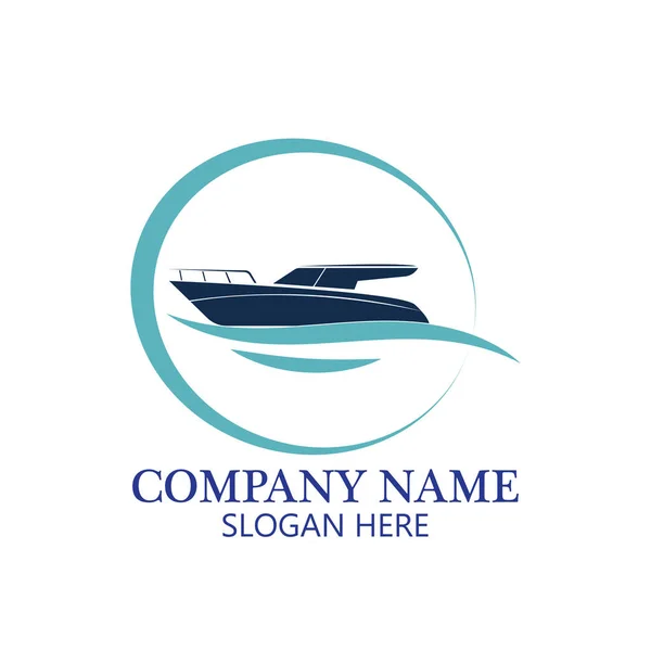 Modelo Logotipo Barco Projeto Ícone Navio Vetor Elemento Ilustração —  Vetores de Stock
