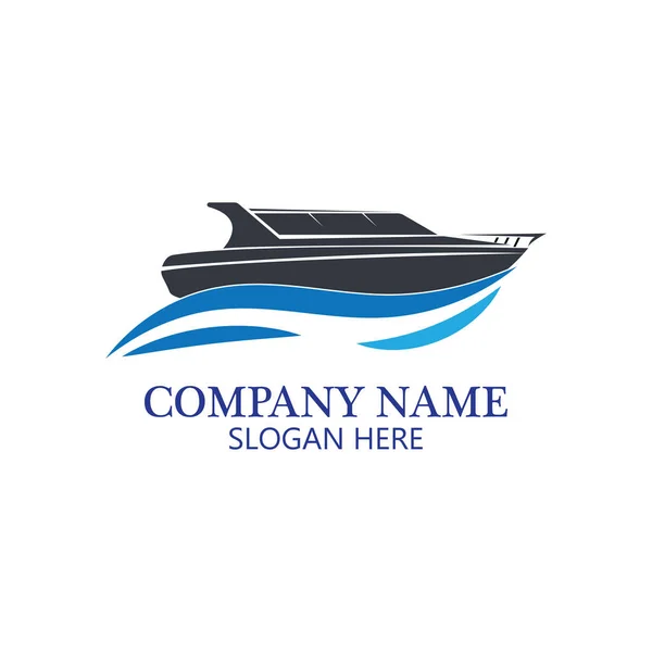 Modèle Logo Bateau Conception Icône Bateau Vecteur Élément Illustration — Image vectorielle