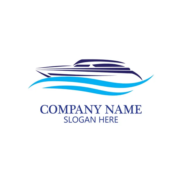 Modelo Logotipo Barco Projeto Ícone Navio Vetor Elemento Ilustração —  Vetores de Stock