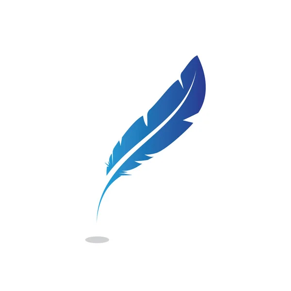 Feather Pen Write Sign Logo Template App Icons — Stock Vector