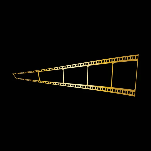 Golden Filmstrip Isolert Blakning Bakkgrukter Verdige Illustrering – stockvektor