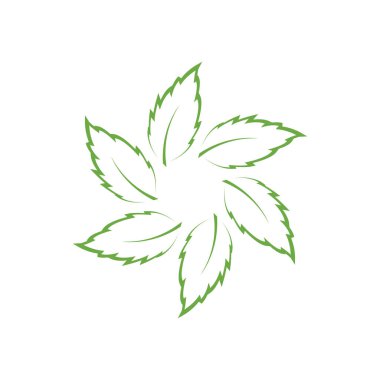 Yaprak logo vektör tasarım şablonu