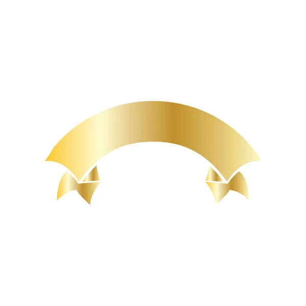 ビジネスのための黄金のリボン隔離された白い背景ベクトルイラスト — ストックベクタ