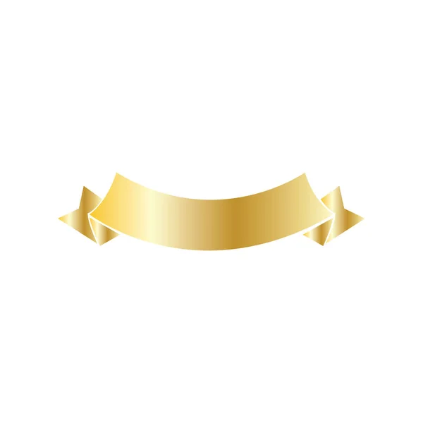 Золота Стрічка Ізольований Білий Фон Бізнесу Векторна Ілюстрація — стоковий вектор