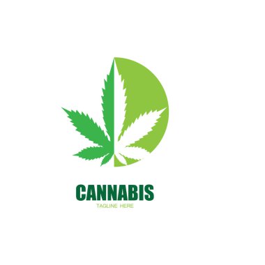 Esrar marihuana yaprağı ikon vektörü