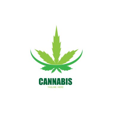 Esrar marihuana yaprağı ikon vektörü