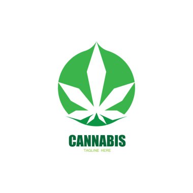 Esrar marihuana yaprağı ikon vektörü