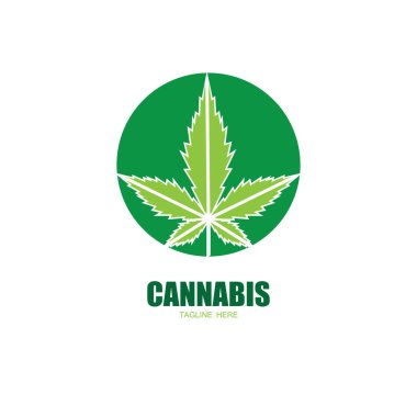 Esrar marihuana yaprağı ikon vektörü